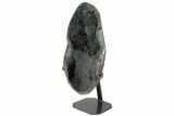 Sparkling, Silvery, Amethyst Geode With Metal Stand #118173-3